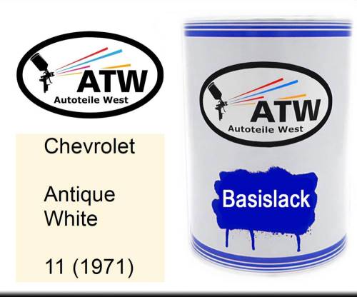 Chevrolet, Antique White, 11 (1971): 500ml Lackdose, von ATW Autoteile West.